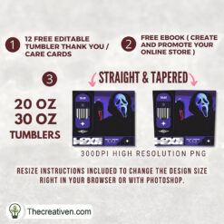 Alternative view of Scream Ghost Full Tumbler Wrap Tumbler Wrap – Digital Download