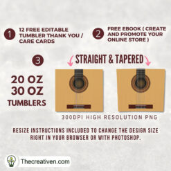 Alternative view of Guitar Full Tumbler Wrap Tumbler Wrap – Digital Download
