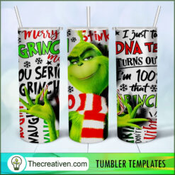 Merry Grinchmas Full Tumbler Wrap Tumbler Wrap – Digital Download