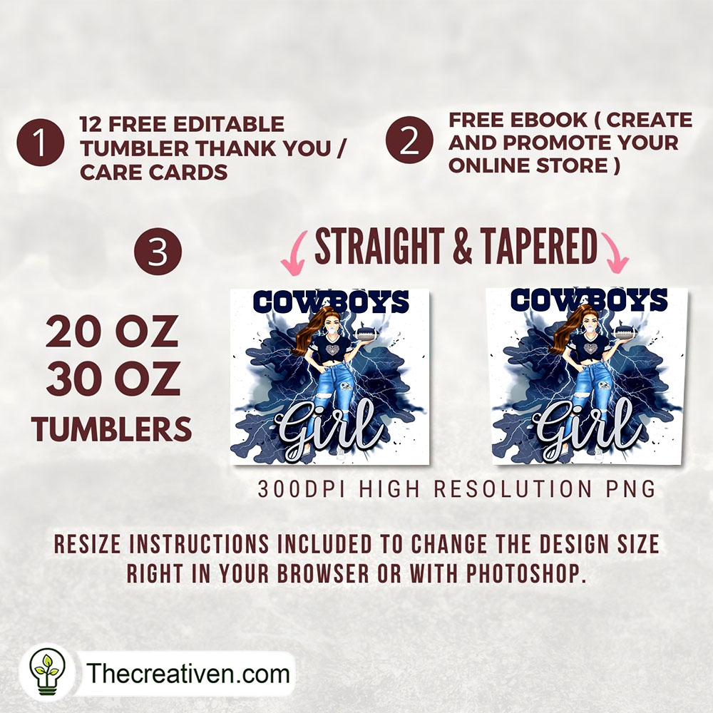 Cowboys Girl Full Tumbler Wrap Tumbler Wrap – Digital Download 2 Cowboys Girl Full Tumbler Wrap Tumbler Wrap – Digital Download - Image 2