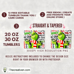 Alternative view of Merry Grinchmas Full Tumbler Wrap Tumbler Wrap – Digital Download