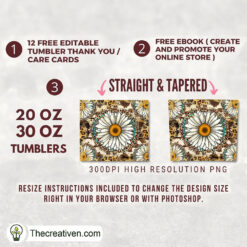 Alternative view of Sun Flower Full Tumbler Wrap Tumbler Wrap – Digital Download