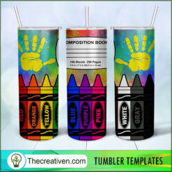 Composition Book Full Tumbler Wrap Tumbler Wrap – Digital Download