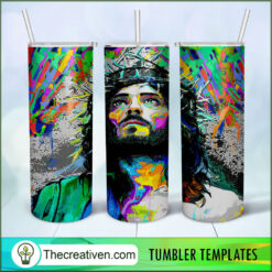 Colorful Jesus Full Tumbler Wrap Tumbler Wrap – Digital Download