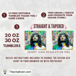 Alternative view of Colorful Jesus Full Tumbler Wrap Tumbler Wrap – Digital Download