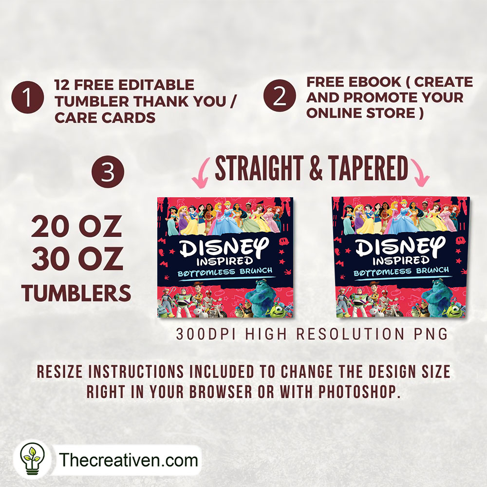 Disney Inspired Bottom Full Tu Tumbler Wrap Download 2 Disney Inspired Bottom Full Tu Tumbler Wrap Download - Image 2