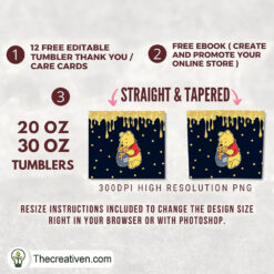 Alternative view of Winnie The Pooh Full Tumbler Wrap Tumbler Wrap – Digital Download