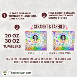 Alternative view of Teacher Fuel Full Tumbler Wrap Tumbler Wrap – Digital  Design 81110
