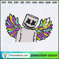 Marshmello Colorful Wing Emb Embroidery Design