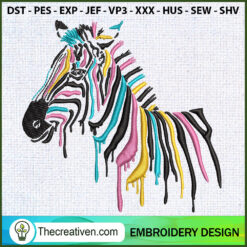 Color Dripping Horse Embroid Embroidery Design