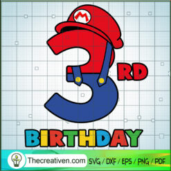 3rd Birthday Mario Bros SVG, Birthday SVG, Super Mario SVG