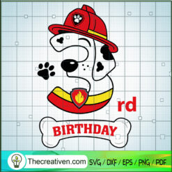 3rd Marshall Birthday SVG, Paw Patrol SVG, Birthday Kids SVG