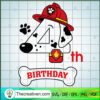 4th Marshall Birthday SVG, 4th Birthday SVG, Marshall Paw Patrol SVG 3 4th Marshall Birthday copy