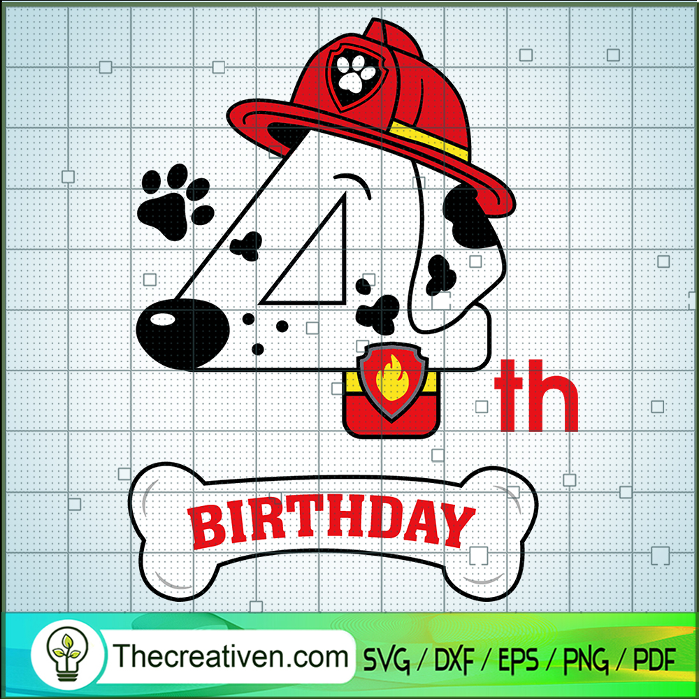 4th Marshall Birthday SVG, 4th Birthday SVG, Marshall Paw Patrol SVG 1 4th Marshall Birthday SVG, 4th Birthday SVG, Marshall Paw Patrol SVG