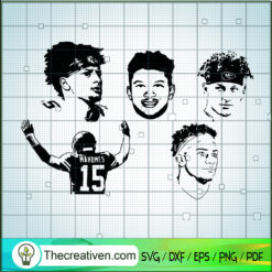 Patrick Mahomes Face Bundle SVG Cut File for Cricut & Silhouette