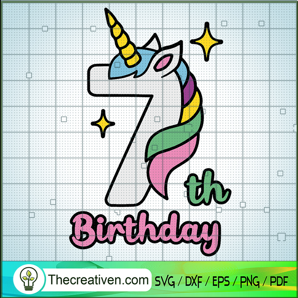 7th Birthday Unicorn SVG, Birthday Kids SVG, Unicorn SVG 1 7th Birthday Unicorn SVG, Birthday Kids SVG, Unicorn SVG