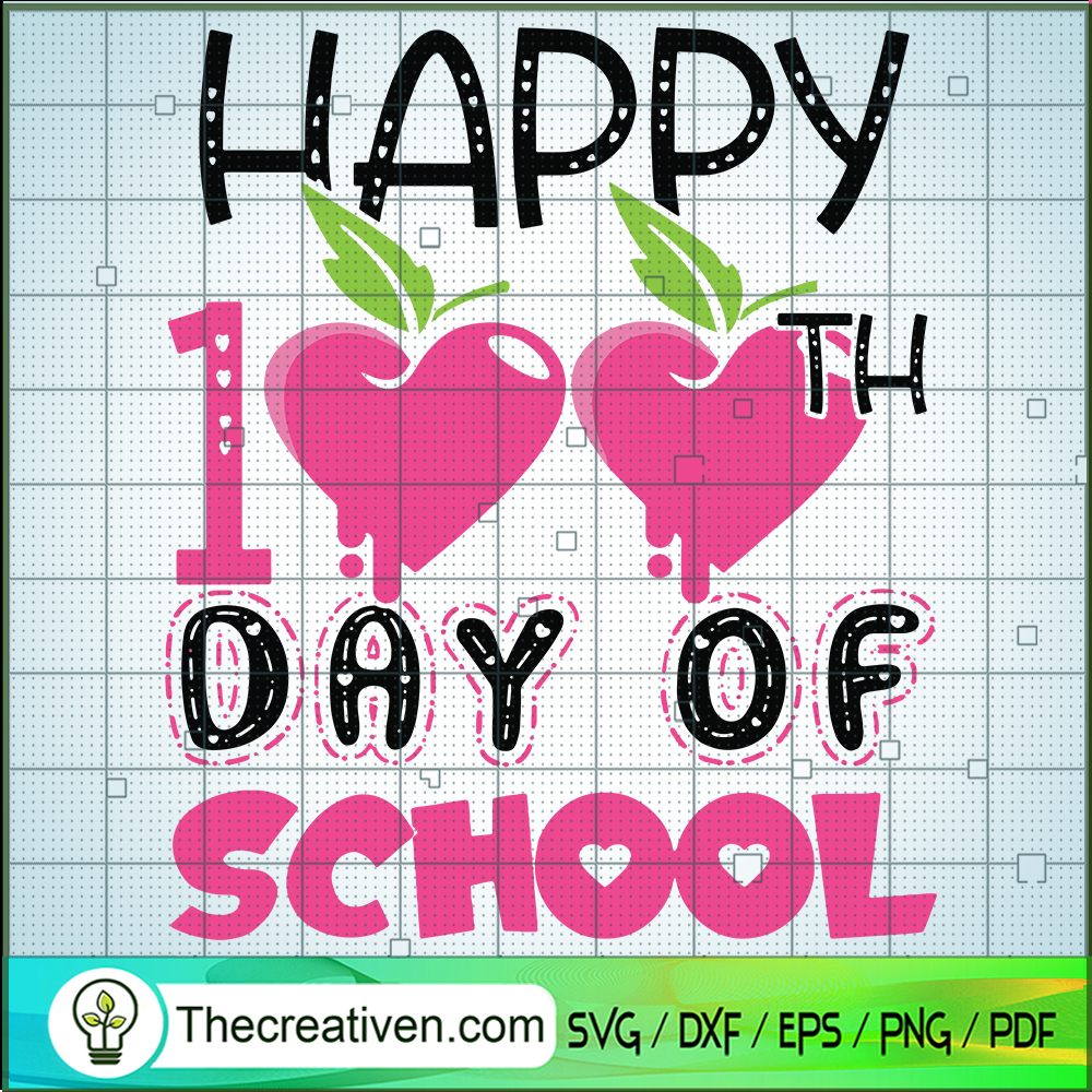 Happy 100th Day Of School SVG, Love School SVG, Heart SVG 1 Happy 100th Day Of School SVG, Love School SVG, Heart SVG