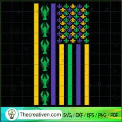 American Flag Mardi Gras Cra SVG Cut File for Cricut