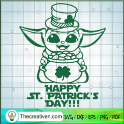 Baby Yoda St.Patrick's Day SVG Cut File for Cricut & S Design 81477