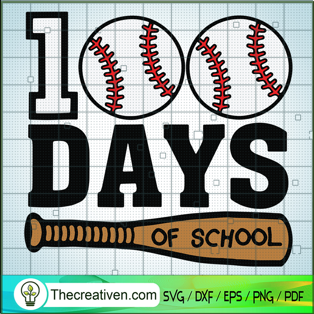 Baseball 100 Days of School SVG Cut File for Cricut & Silhouette 1 Baseball 100 Days of School SVG Cut File for Cricut & Silhouette