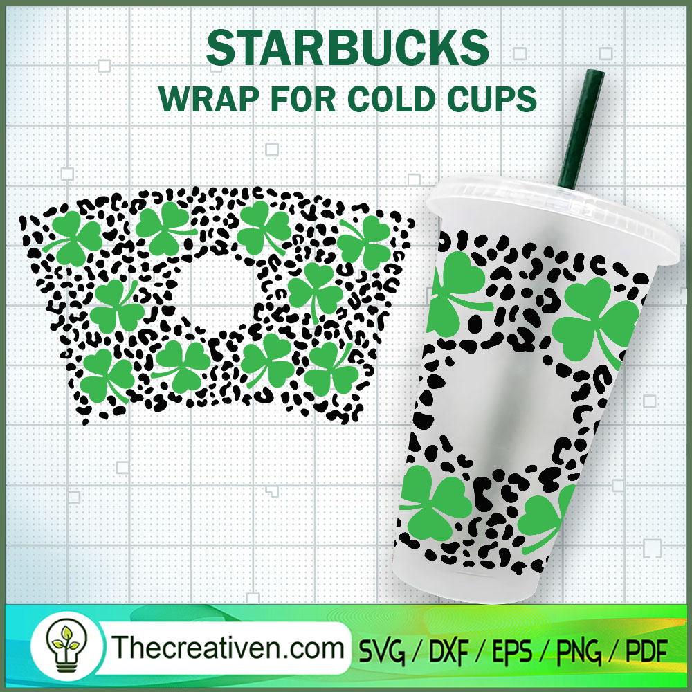 Clover Leopard Starbucks Cold Cup SVG Cut File for Cricut & Silhouette 1 Clover Leopard Starbucks Cold Cup SVG Cut File for Cricut & Silhouette