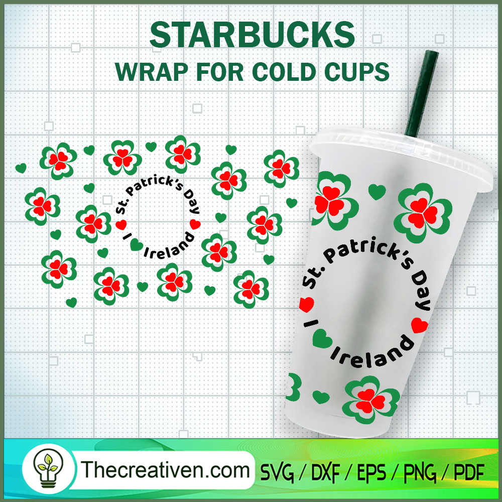 I love Ireland Starbucks Cup SVG Cut File for Cricut & Silhouette 1 I love Ireland Starbucks Cup SVG Cut File for Cricut & Silhouette