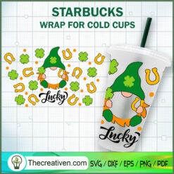 St Patricks Day Gnome Starbu SVG Cut File for Cricut