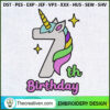 7th Birthday Unicorn Embroid Embroidery Design