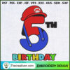 5th Birthday Mario Bros Embr Embroidery Design