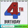 4th Birthday Spider-man Birt Embroidery Design