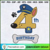 4th Birthday Police Car Chas Embroidery Design