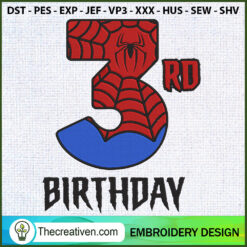 3rd Birthday Spider-man Embr Embroidery Design