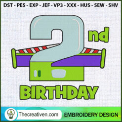 2nd Birthday Buzz Embroidery Embroidery Design