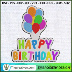 Happy Birthday Balloon Cocom Embroidery Design
