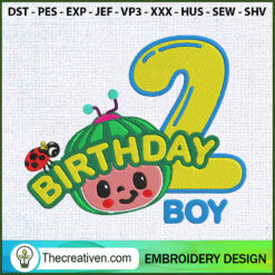 Happy Birthday 2nd Boy Cocom Embroidery Design
