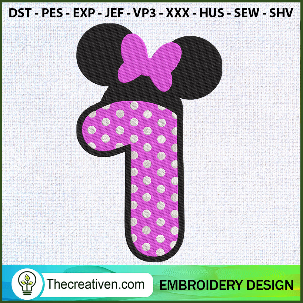 Happy Birthday 1st Minnie Mo Embroidery Design 1 Happy Birthday 1st Minnie Mo Embroidery Design