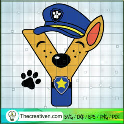 Chase Letter SVG, Chase Paw Patrol SVG, Cartoon SVG