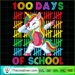 Unicorn Happy 100 Days Of School SVG Cut File for Cricut & Silhouette