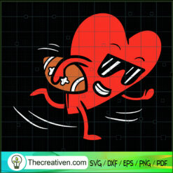 Heart Playing American Footb SVG Cut File for Cricut