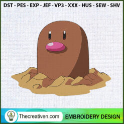 Diglett Pokemon Embroidery D Embroidery Design