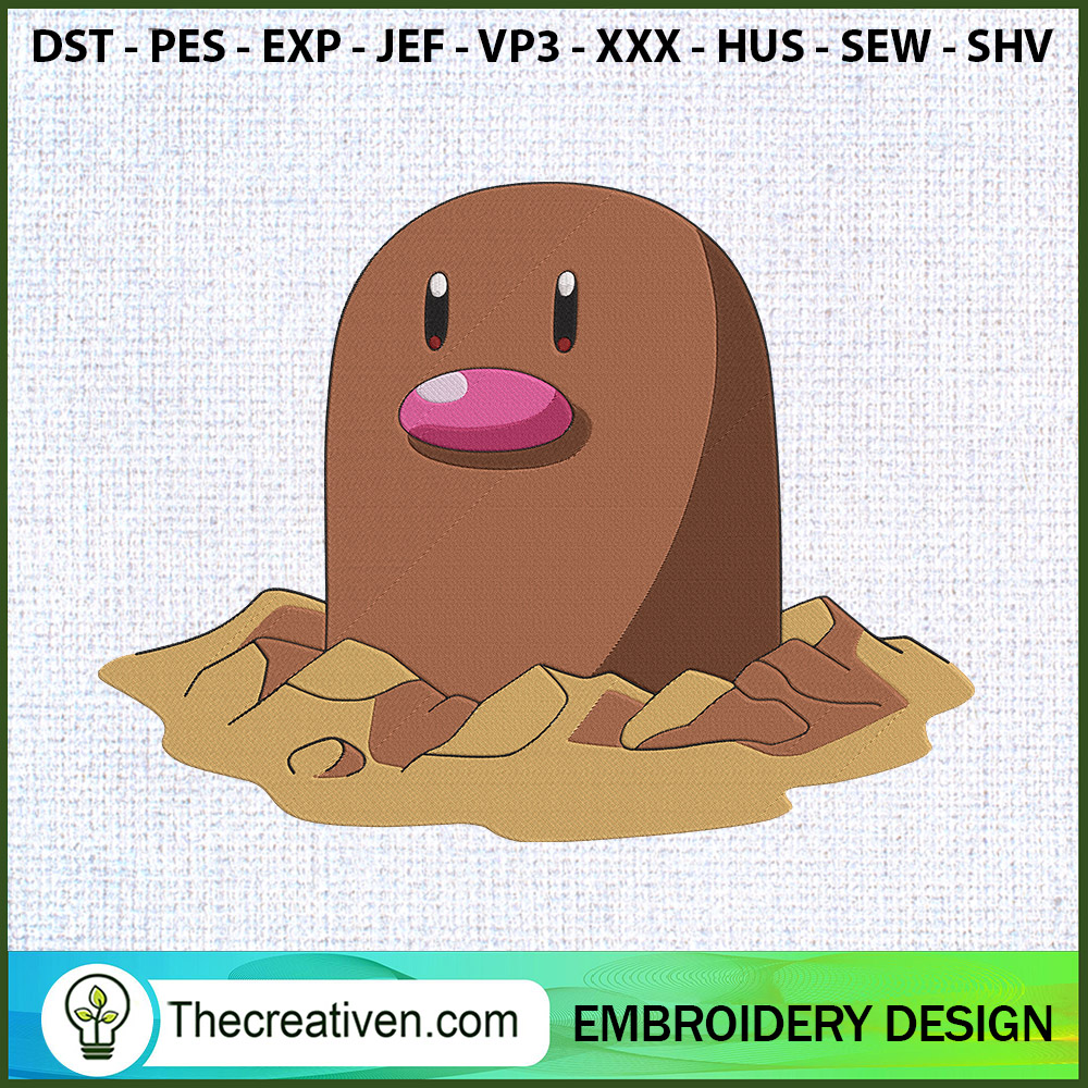 Diglett Pokemon Embroidery D Embroidery Design 1 Diglett Pokemon Embroidery D Embroidery Design