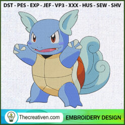 Wartortle Pokemon Embroidery Embroidery Design
