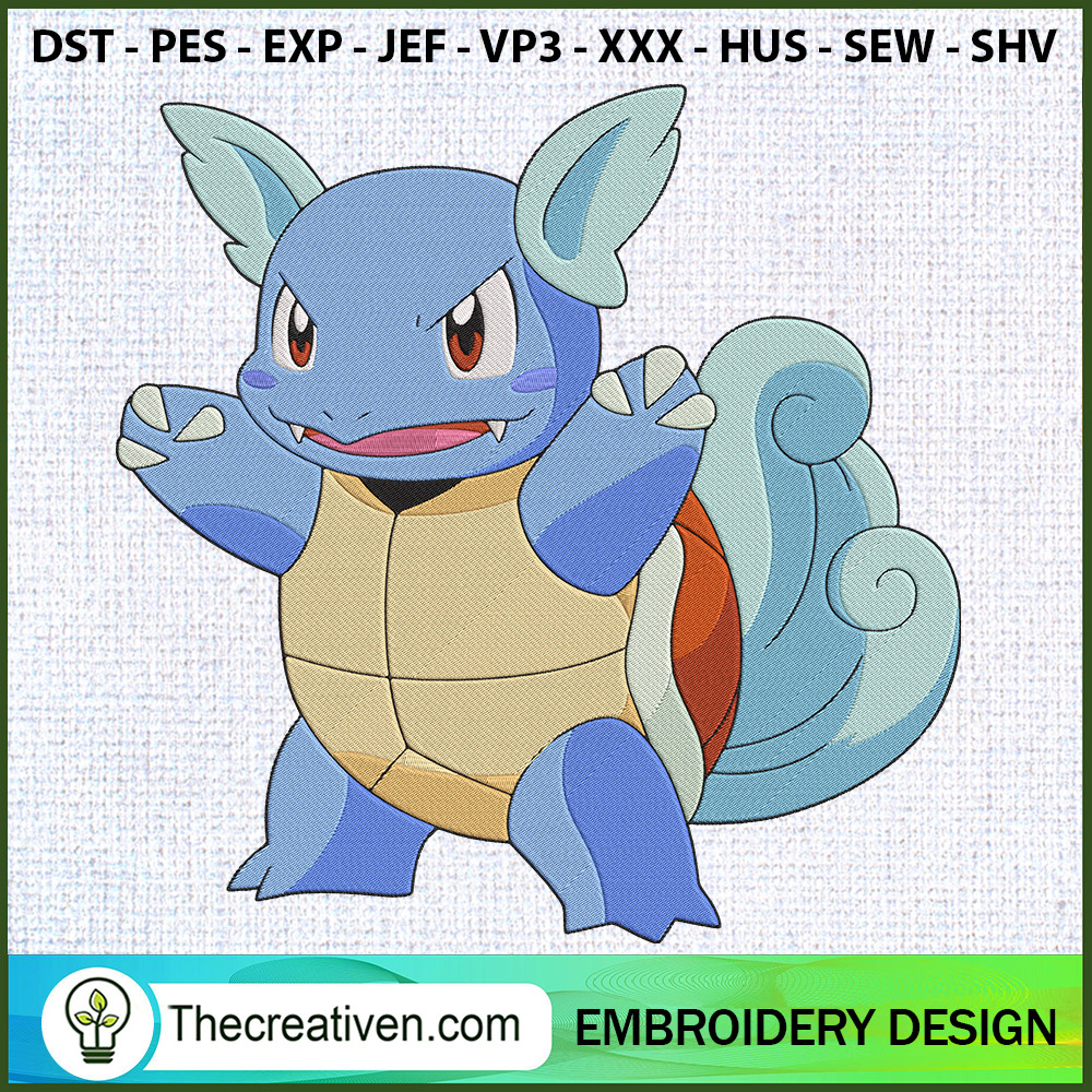 Wartortle Pokemon Embroidery Embroidery Design 1 Wartortle Pokemon Embroidery Embroidery Design