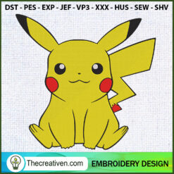 Cute Pikachu Pokemon Embroid Embroidery Design
