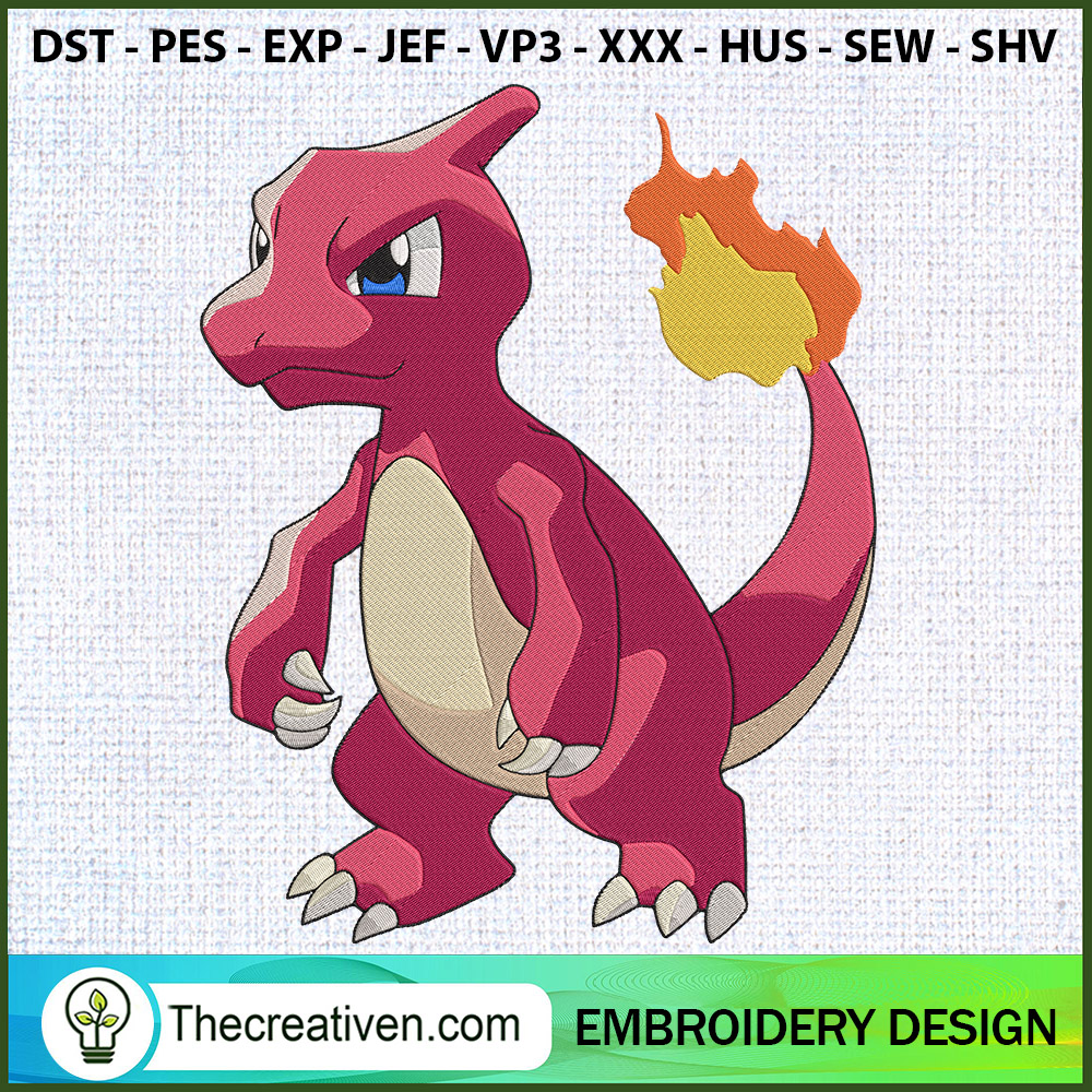 Charmeleon Pokemon Embroider Embroidery Design 1 Charmeleon Pokemon Embroider Embroidery Design