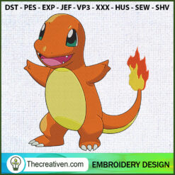 Charmander Pokemon Embroider Embroidery Design