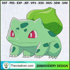 Bulbasaur Pokemon Embroidery Embroidery Design