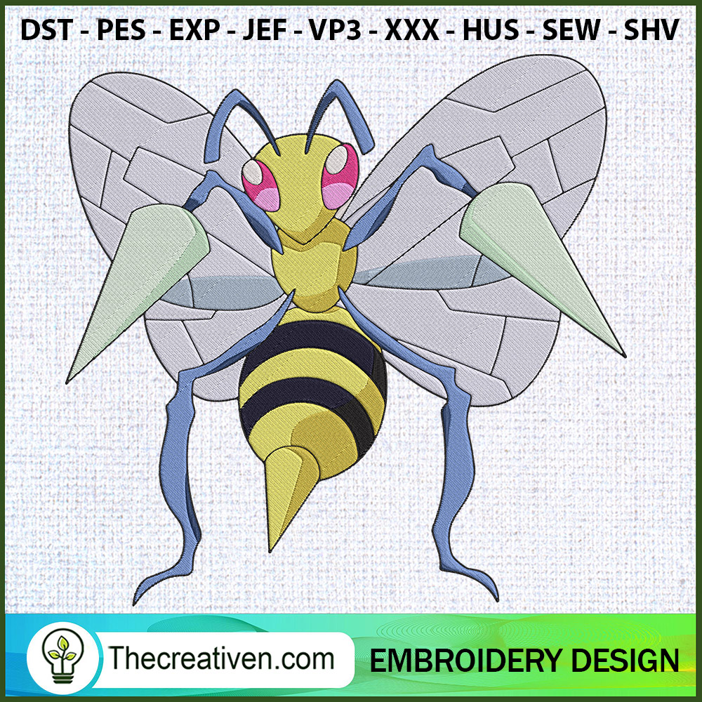 Beedrill Pokemon Embroidery Embroidery Design 1 Beedrill Pokemon Embroidery Embroidery Design