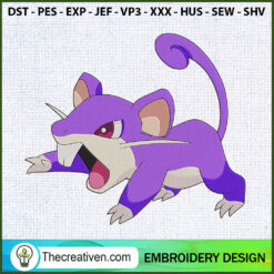 Rattata Male Pokemon Embroid Embroidery Design