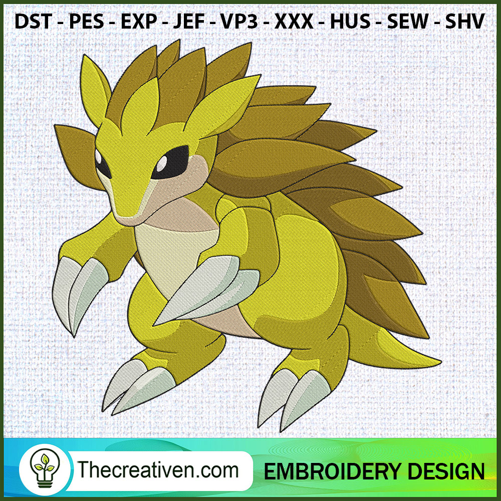 Sandslash Pokemon Embroidery Embroidery Design 1 Sandslash Pokemon Embroidery Embroidery Design